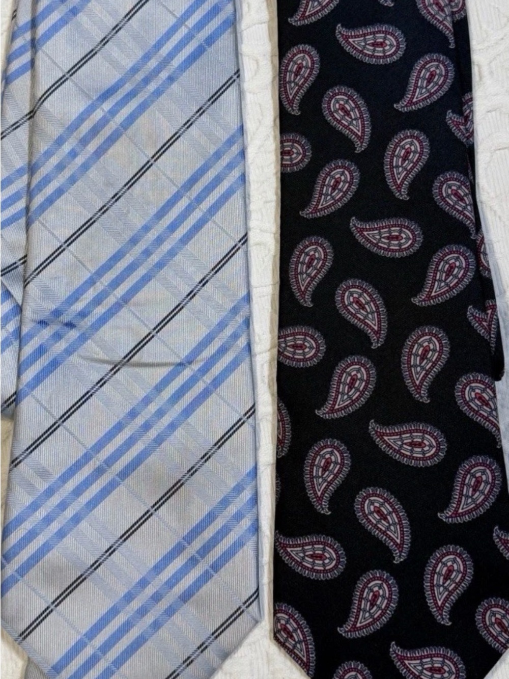Men’s 100% Silk Tie Lot (2) NEXT Plaid, Italy & Don Loper Paisley USA